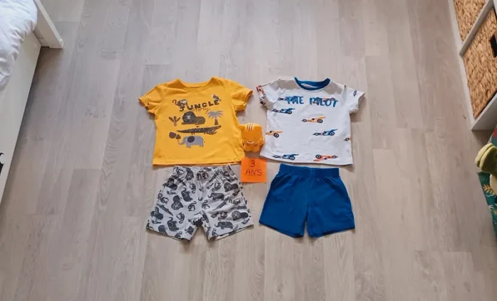 Pyjama garçon Tee-shirt short motif singe, taille 3 ans, marque In Extenso