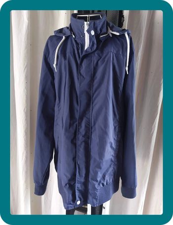 Veste mi saison à capuche bleu marine