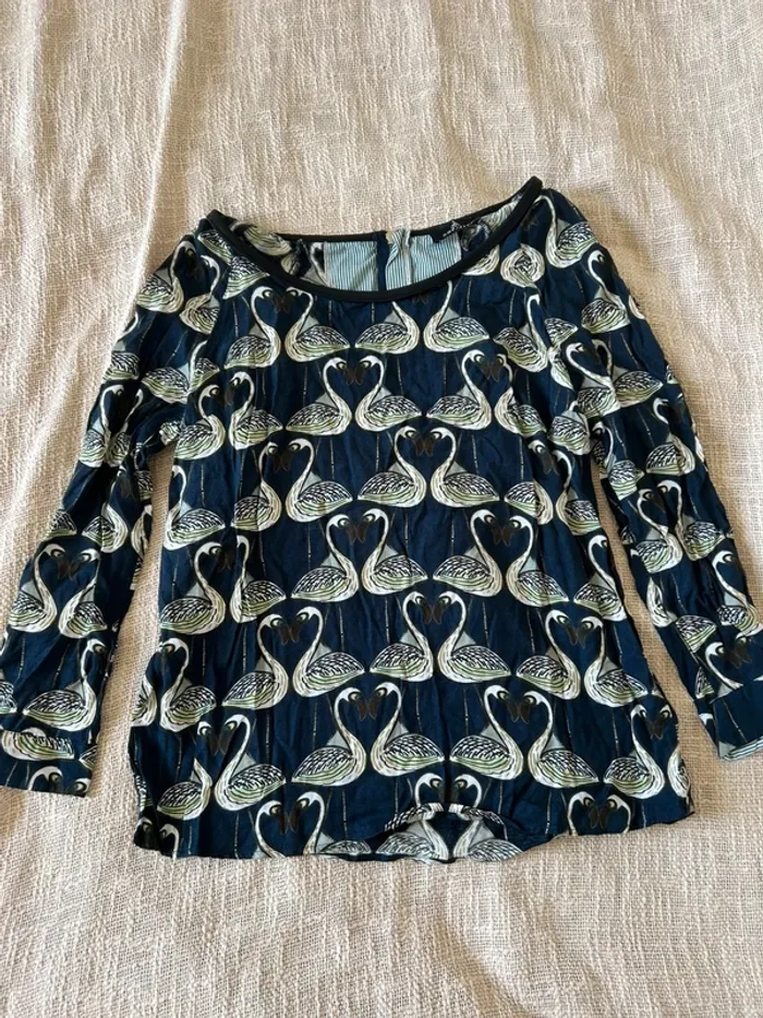 Blouse bleu-vert avec motifs – One Step – Taille 40