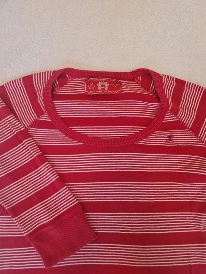 Pull rayé rouge et blanc T36 - EDC - photo numéro 5