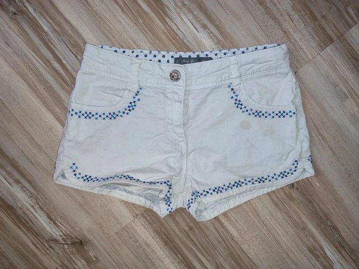 Short 10 ans fille Orchestra blanc et bleu