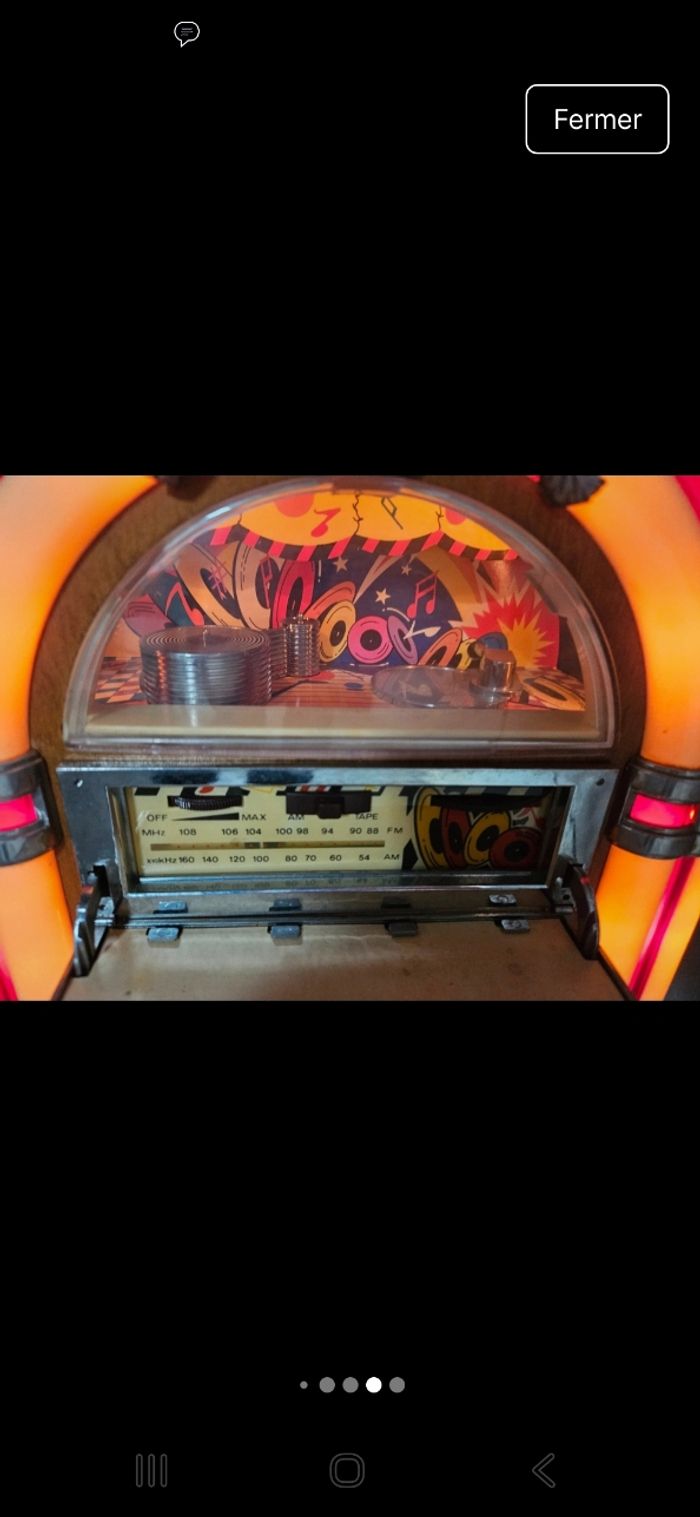 Mini juke box radio cassette vintage à fil - photo numéro 6