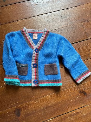 Gilet laine DPAM bleu 12 mois