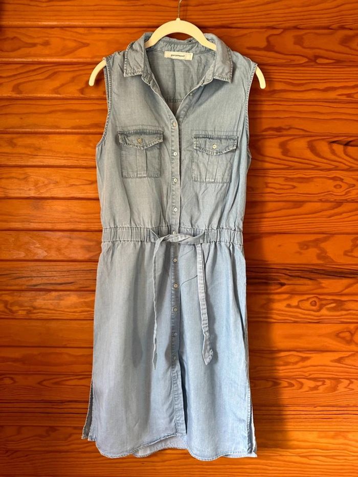 Robe débardeur coton denim