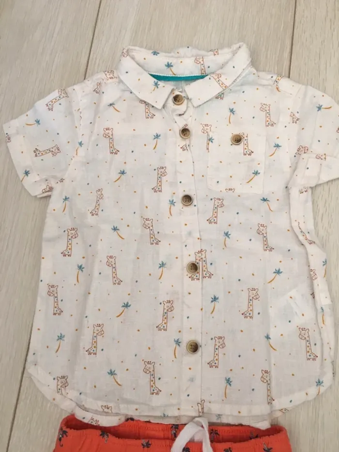 Ensemble short chemise manches courtes 3 mois orchestra - photo numéro 4