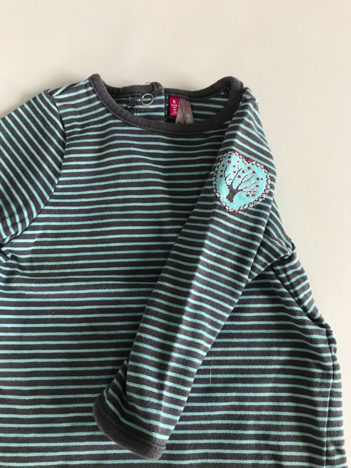 T-shirt bébé fille rayé 6 mois - photo numéro 2