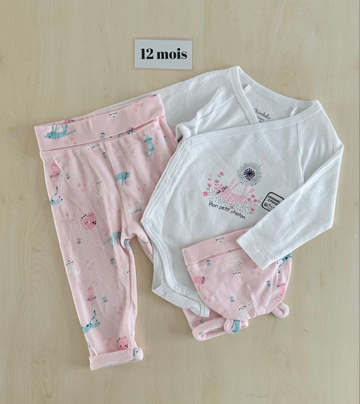 Ensemble bébé fille - taille 12 mois 74 cm
