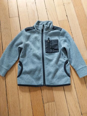Polaire zippé gris Kiabi (3A)