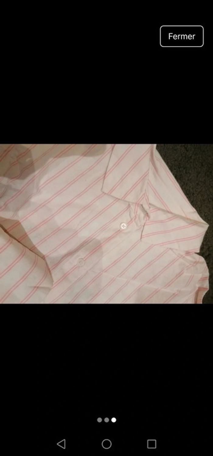 Chemise vintage blanche et rose - photo numéro 3
