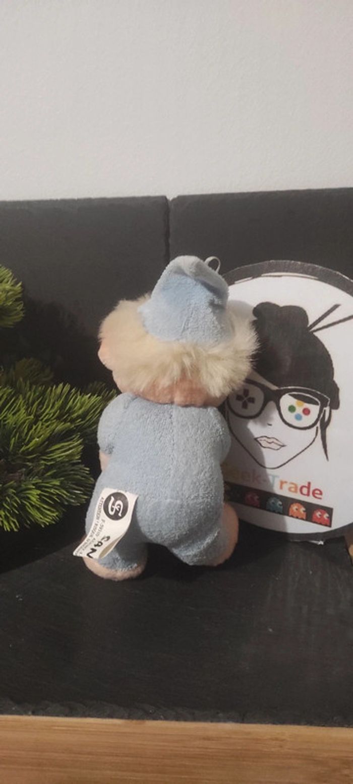 peluche doudou garçon bébé bleu biberon sandy ancien vintage Blond Jaune - photo numéro 2