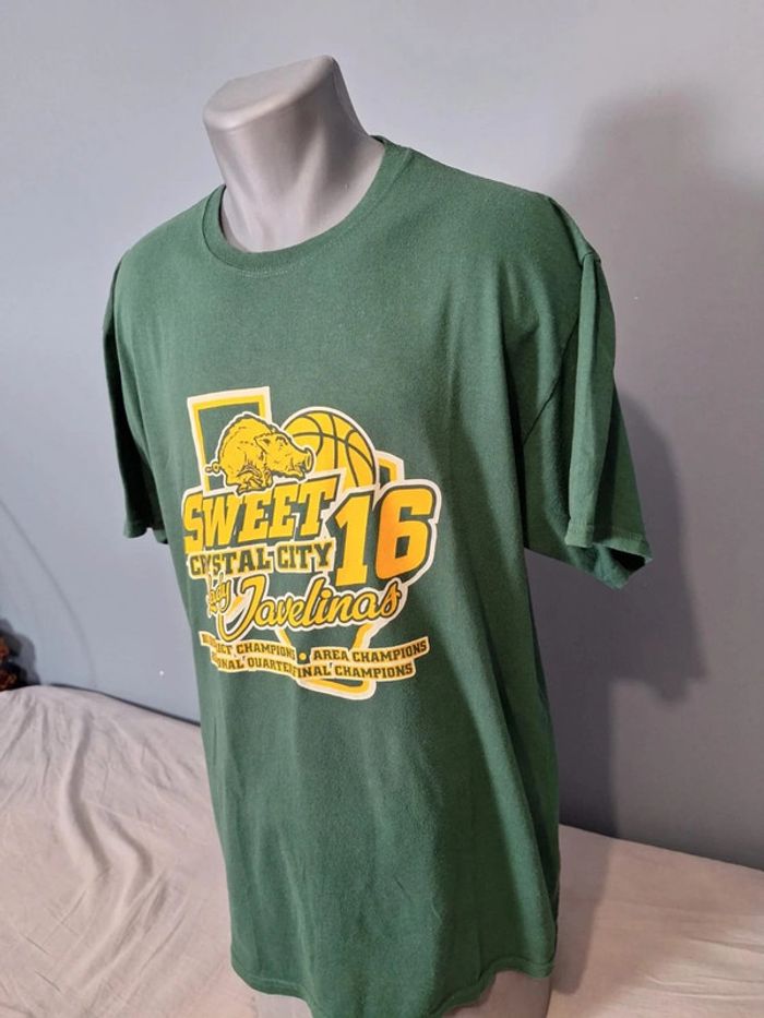 T-shirt vintage jerzees - basket Crystal City Lady Javelinas – 2019 – vert (501) - photo numéro 4