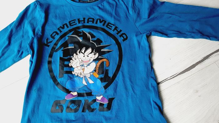 Vêtement garçon tee-shirt manches longues bleu Vert Dragon Ball San Goku 5 ans - photo numéro 2