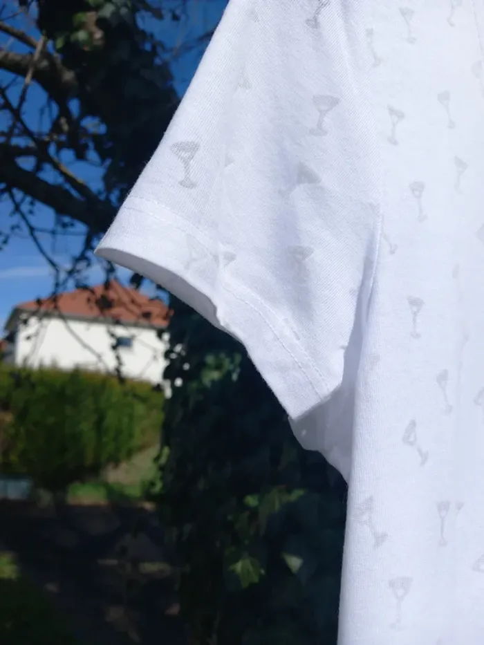 T shirt blanc avec décor doré camaïeu taille 42 - photo numéro 8