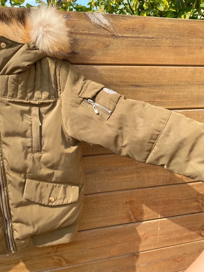 Blouson doudoune parka manteau capuche fourrure cyrillus 8 ans - photo numéro 3