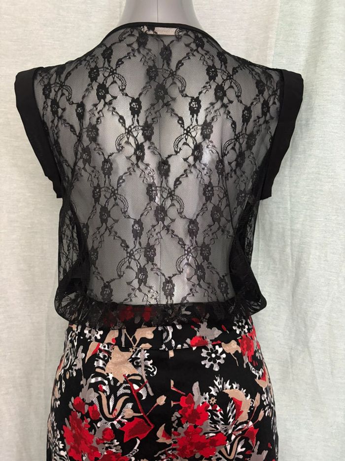 Belle blouse noire sans manches dos nu en dentelle M - photo numéro 5
