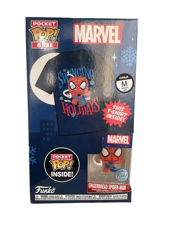 Coffret Funko Pop Marvel Spiderman T-Shirt taille M + porte clés figurine neuf