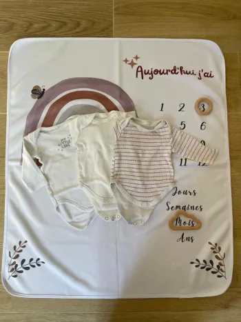 Lot de 3 bodies manches longues - 3 mois - Fille