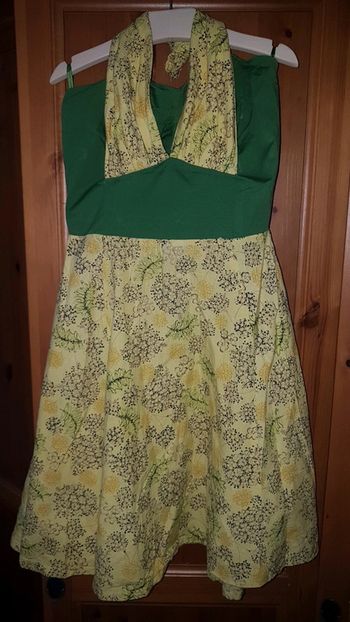 Robe bustier vitage asos vert fleurs haune taille Xs
