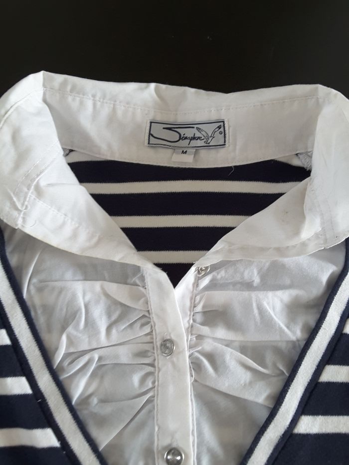 Tee shirt marin – Manches longues – Sémaphore – M – 100% coton - photo numéro 3