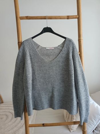 Pull gris en laine Camaïeu taille M