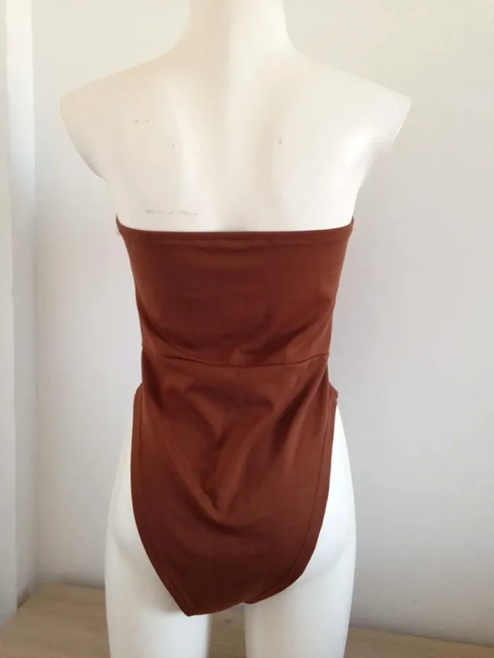 Bodie bustier col V classique marron 38 Shein - photo numéro 4