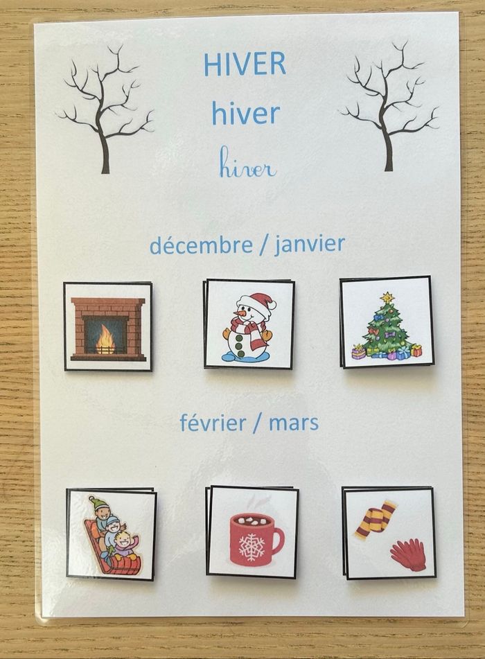 Lot 4 fiches Montessori : Les saisons - photo numéro 3