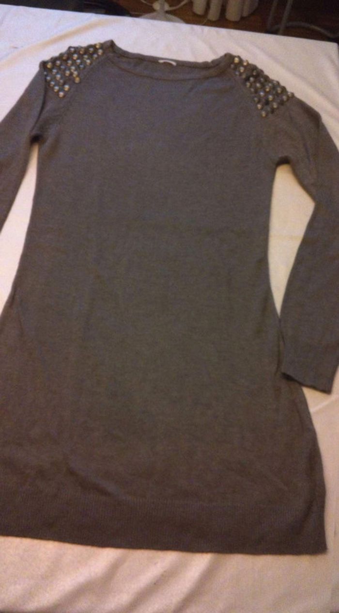 Pull  robe  T36  taupe  grise