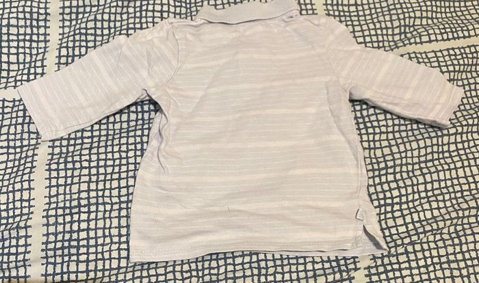 Polo à rayures bleu turquoise et blanc - photo numéro 3