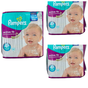 Lot de 114 Couches Pampers Active  fit Premium protection  9-20 kg kg  Taille  4  +Neuf