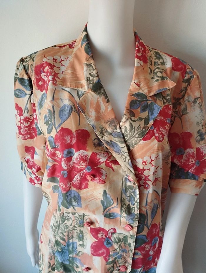 Blouse manches courtes ou chemisier vintage taille 44 - photo numéro 3