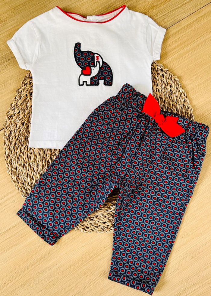 Ensemble pantalon paperbag + tee-shirt Obaïbi