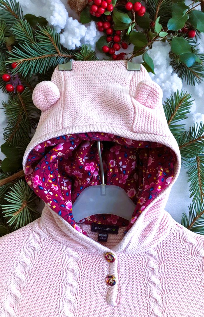 SERGENT MAJOR - CAPE PONCHO BÉBÉ FILLE DÉTAILS TORSADES & PETITES OREILLES 9/12M - photo numéro 4