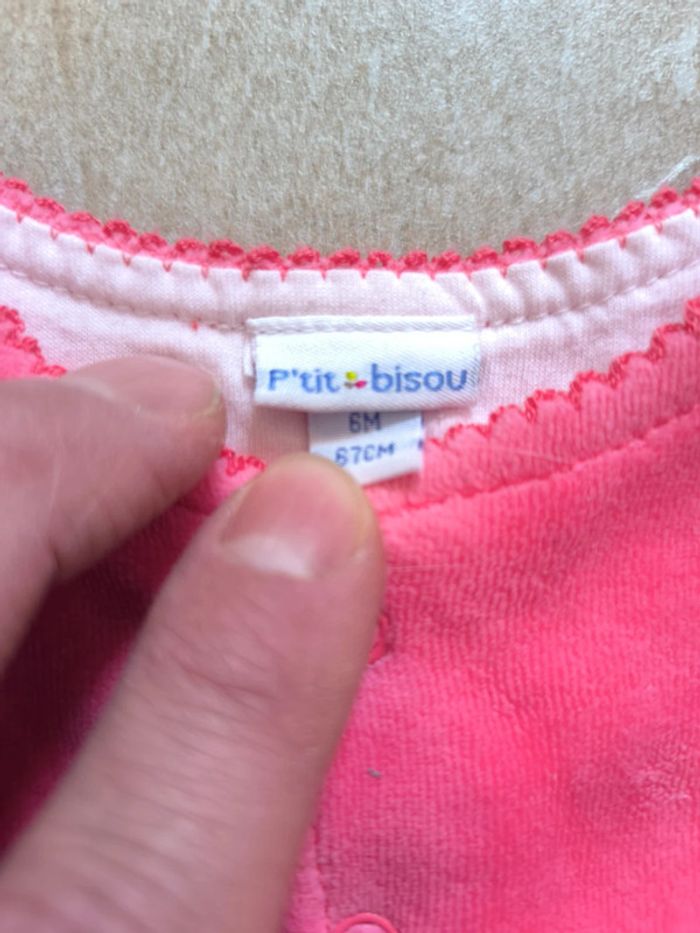 Veste rose p'tit bisou 6 mois - photo numéro 2