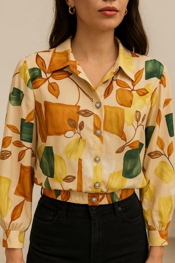 Chemise vintage multicolore avec de jolie imprimée taille de 38 à 44