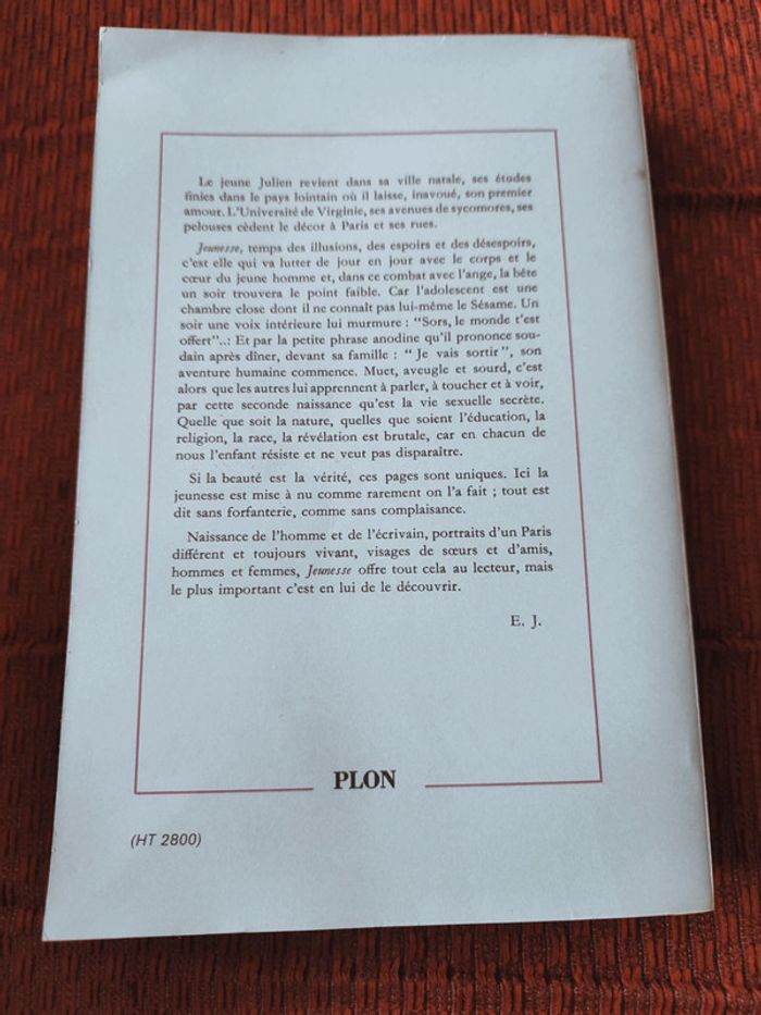 Livre "Jeunesse" - Julien Green de l'Académie française - photo numéro 2