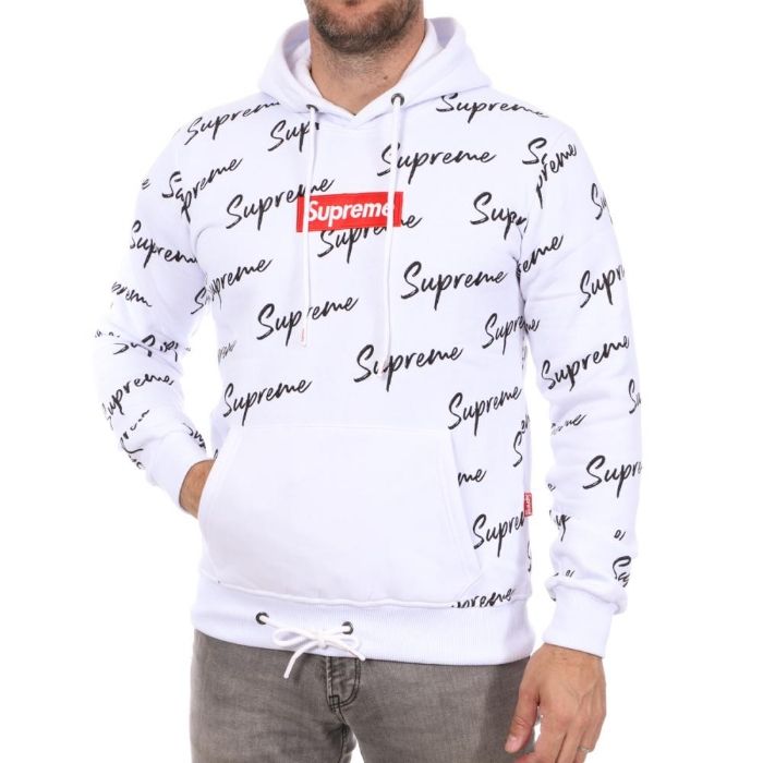 Sweat à capuche supreme blanc pour homme - photo numéro 5