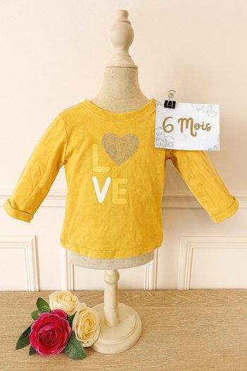 T-shirt jaune moutarde - 6mois - Obaïbi