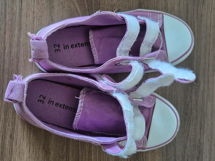 Tennis en toile à scratch mauve violet pointure 32 - photo numéro 5