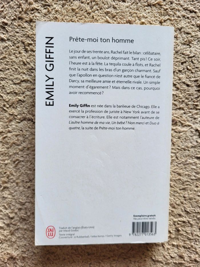 Livre Prête-moi ton homme d'Emily Giffin – Comédie romantique - photo numéro 2