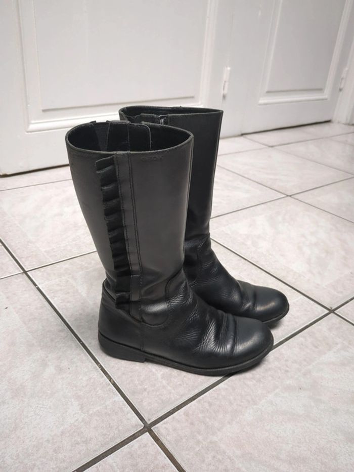 Grandes bottes hautes noires fille 32 Geox élégante cuir