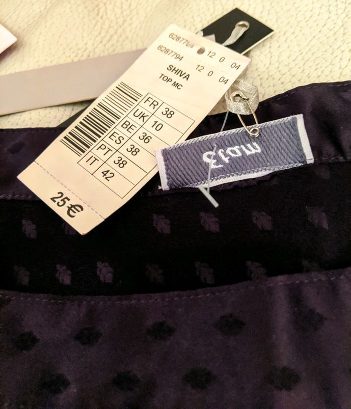 Chemisier manches courtes violet - photo numéro 4