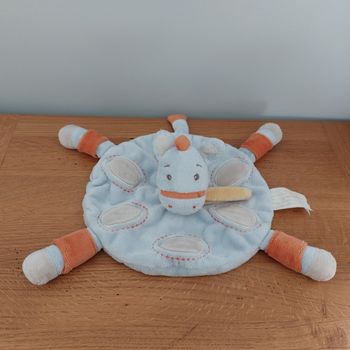 Doudou plat rond cheval bleu - Kimbaloo