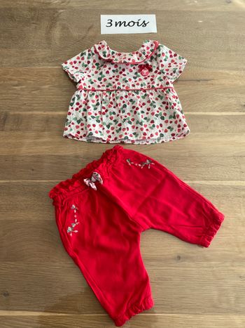 Ensemble fraise pantalon 3 mois SGM