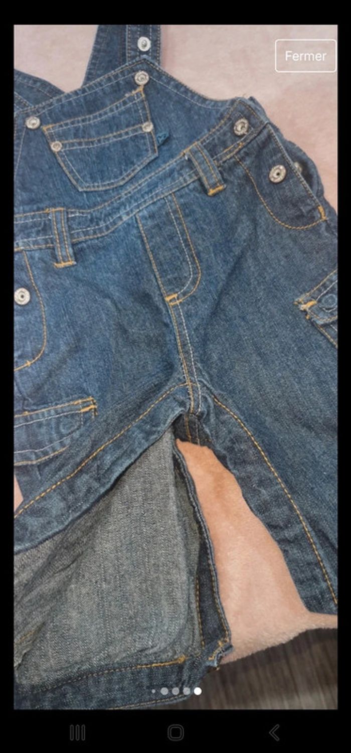 Salopette en jeans 3 mois bébé garçon - photo numéro 2