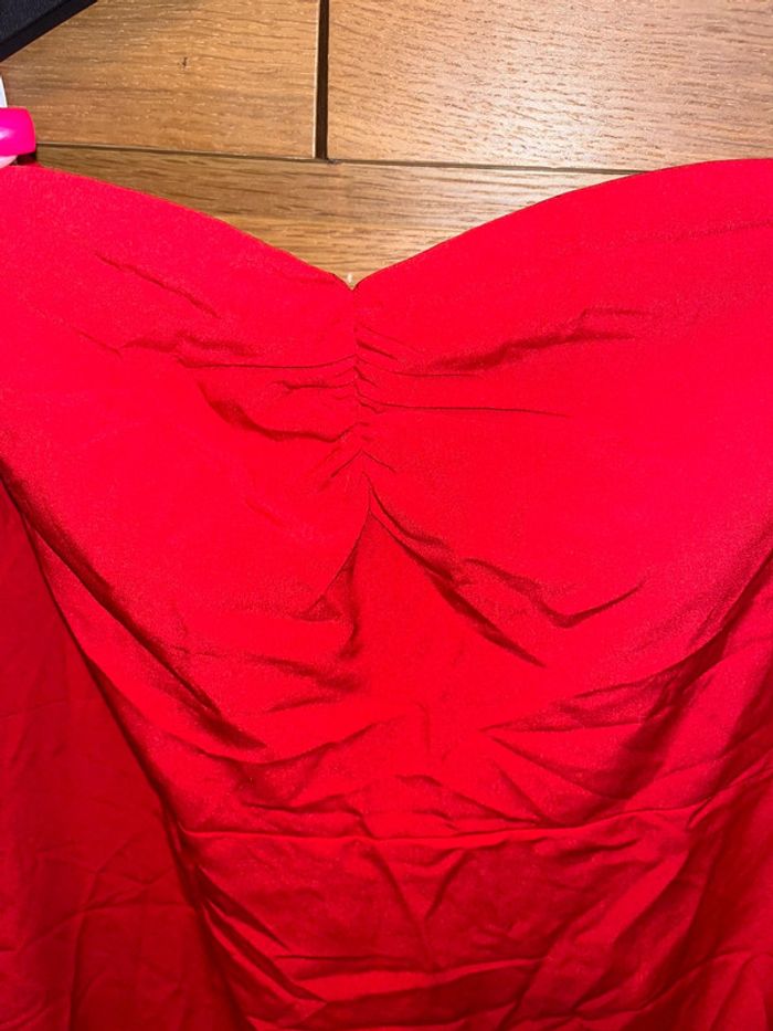 Robe longue froncée col bardot à volants Shein - photo numéro 2