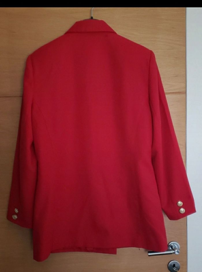 Blazer rouge esprit vintage à épaulettes - photo numéro 3