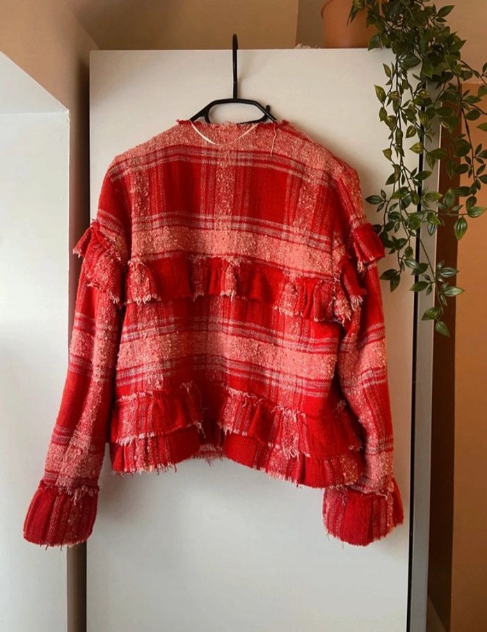 🌼 Veste femme taille L , Zara (Rouge/blanc) 🌼 - photo numéro 6