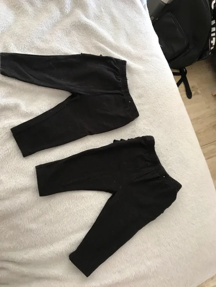 2 legging noir à froufrou sur les fesses 3-6mois - photo numéro 2