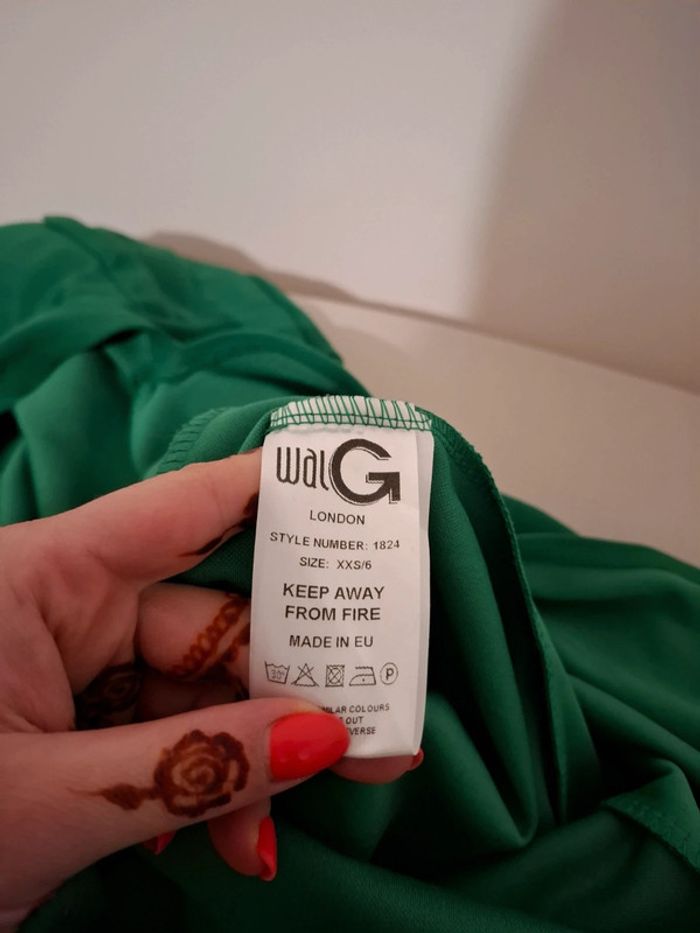 Robe verte chic asymétrique WalG taille XXS/XS 32/34 - photo numéro 10