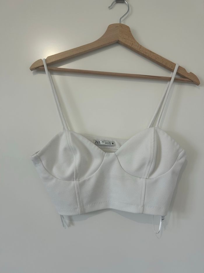 Top blanc Zara - Taille M - photo numéro 4
